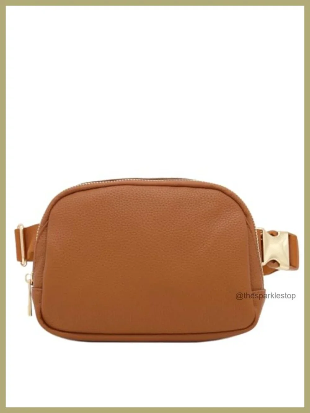 Faux Leather Belt Bag Fanny Pack with Gold Hardware Adjustable Waist